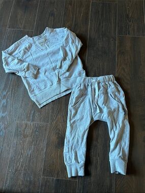 Little Bipsy Light Gray Kids Sweatshirt & Jogger Matching Set